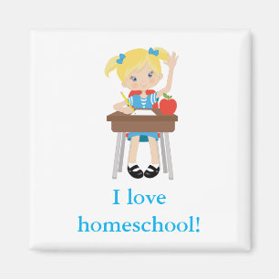 School girl homeschool magneet