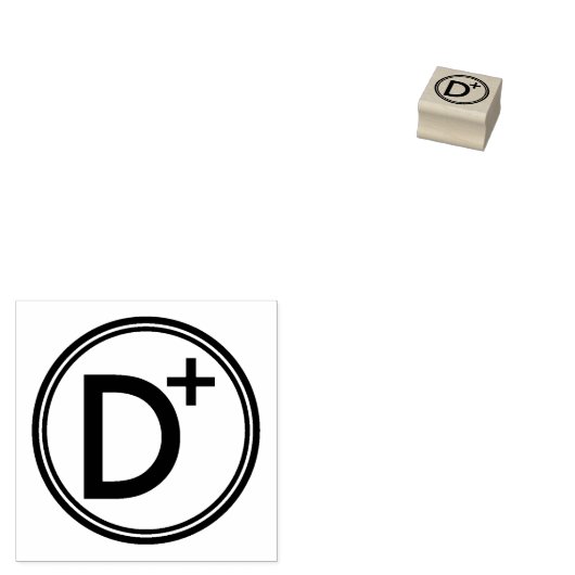 SCHOOL GRADING D PLUS RUBBER STAMP 	RUBBERSTEMPEL (Gestempeld)
