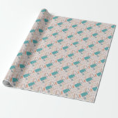 School groen grappig patroon Wrapping Paper Cadeaupapier (Uitgerold)