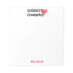 School Guidance Counselor Personalized Red Heart Notitieblok