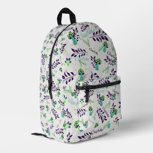 School Gym Ice White Grappige Paddenstoelen Custom Bedrukte Rugzak (Achterkant Hoek Links)