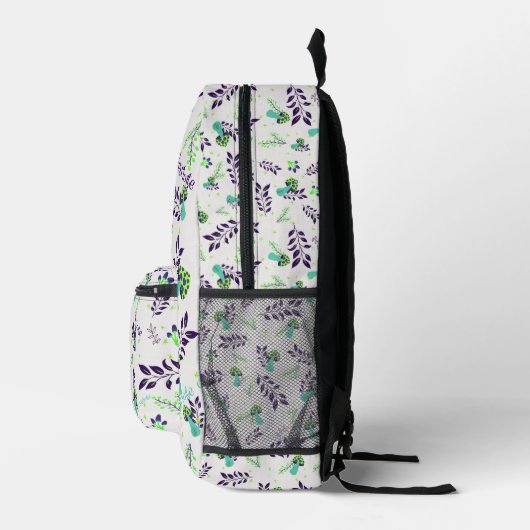 School Gym Ice White Grappige Paddenstoelen Custom Bedrukte Rugzak (Rechts)