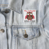 School Hall Pass - SRF Vierkante Button 5,1 Cm (In situ)