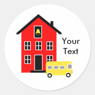 School House en Buss Sticker