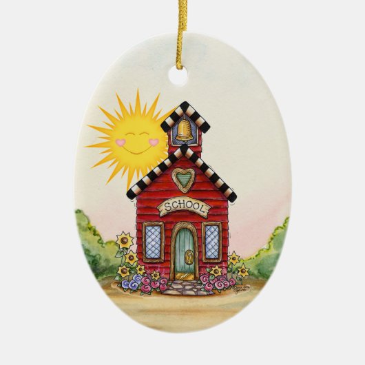 School House - SRF Keramisch Ornament (Voorkant)