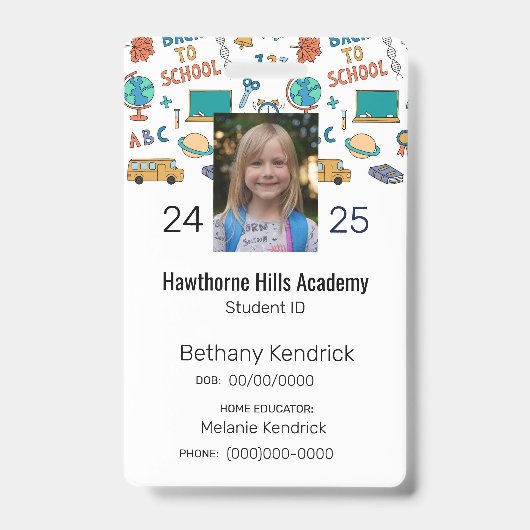 School Iconen Homeschool Student ID Badge (Front)