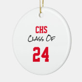 School INITIALEN Senior Class JAAR Afstuderen FOTO Keramisch Ornament (Links)