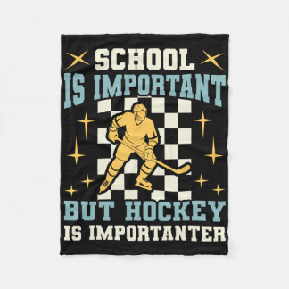 School Is Belangrijk Hockey Is Belangrijker Jongen Fleece Deken
