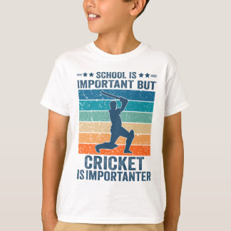 School is belangrijk, maar cricket is belangrijk t-shirt