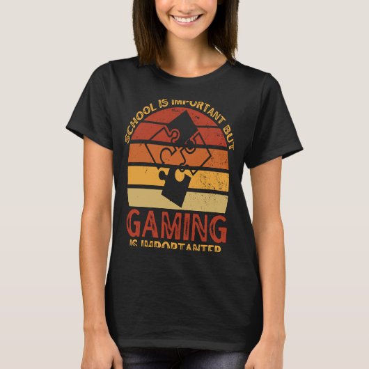 School is belangrijk, maar games zijn belangrijk 6 t-shirt (Voorkant)