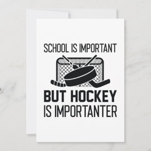 School is belangrijk, maar Hockey is belangrijk Bedankkaart