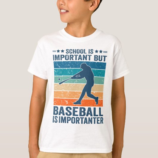 School is belangrijk, maar honkbal is belangrijk t-shirt (Voorkant)