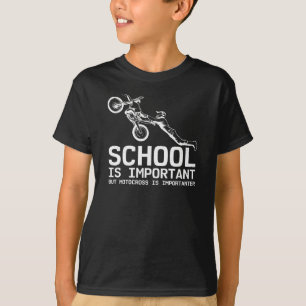 School is belangrijk, maar motorrijwiel t-shirt