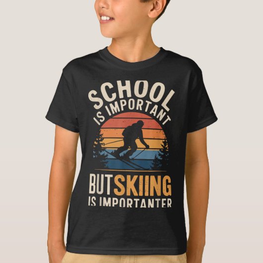 School is belangrijk, maar skieën is belangrijk ge t-shirt (Voorkant)