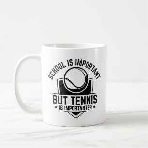 School is belangrijk maar tennis is belangrijk koffiemok