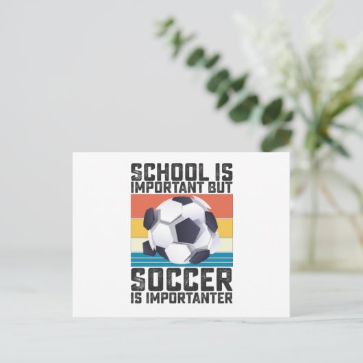 School is belangrijk, maar voetbal is belangrijk briefkaart (Staand voorkant)