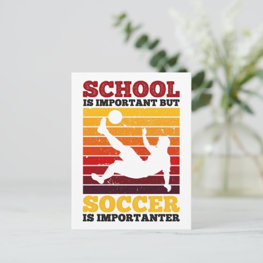 School is belangrijk, maar voetbal is belangrijk briefkaart (Staand voorkant)