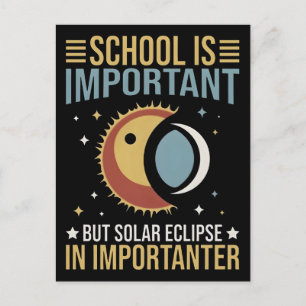 School is belangrijk maar zonsverduistering is bel feestdagenkaart