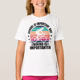 School is belangrijk mountainbiken t-shirt
