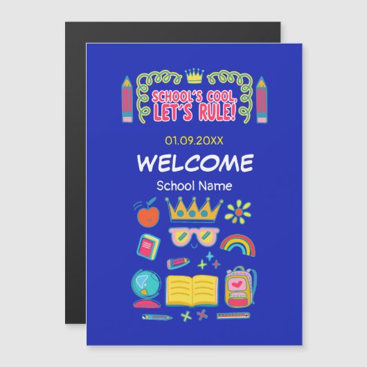 "School is cool, laten we de boel regelen" motivat (Voorkant / Achterkant)