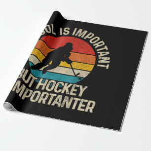 School Is Important But Hockey Is Importanter Funn Cadeaupapier