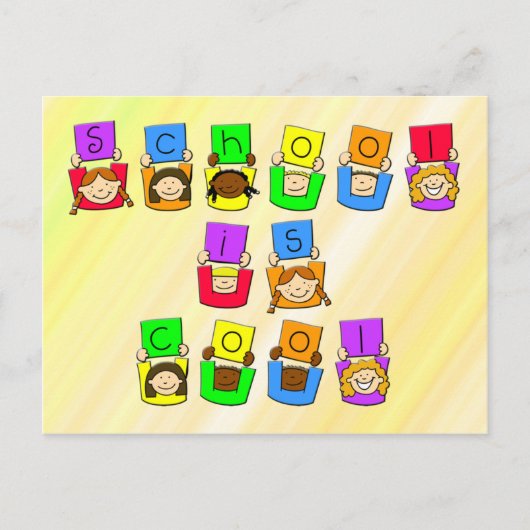 School is kool - Kinderen Briefkaart (Voorkant)