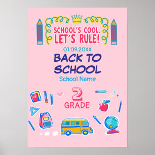 School is leuk, laten we de Tweede Klas weer aan d Poster