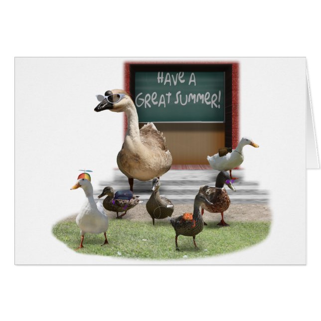 School is uit, kleine dommerik met leraar Goose (Voorkant Horizontaal)