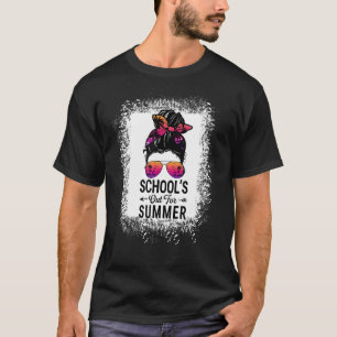 School is uit voor de zomer rommelige Bun glazen l T-shirt