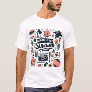 School is uit - zomertijdplezier t-shirt
