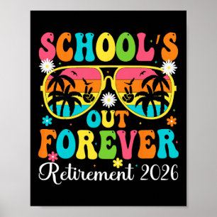 School is voor altijd met pensioen 2026 Retro Gepe Poster