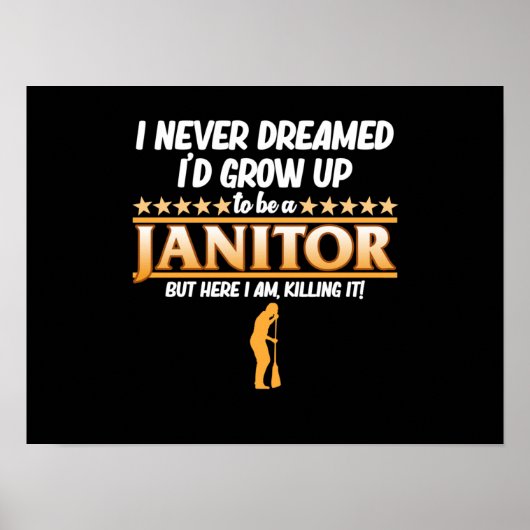 School Janitor Custodian Caretaker Apprecie Gr Poster (Voorkant)
