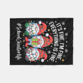 School Janitor Gnome Everything Is Fine Funny Chri Fleece Deken (Voorkant (Horizontaal))