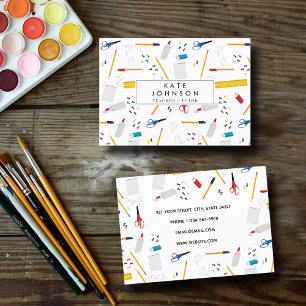 School Kantoor & Crafts Supplies Docent Tutor Visitekaartje