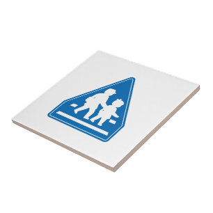 School Kinderkruising > Japans verkeersbord Tegeltje