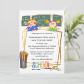 School klaslokaal schoolbord cartoon kinder kleurr kaart (Staand voorkant)