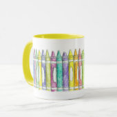 School Kleur Crayon Basisschool Leraar Mok (Voorkant links)