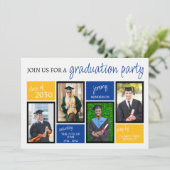 School Kleuren Afstudeerfeest Kaart (Staand voorkant)