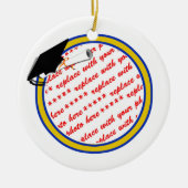 School Kleuren Blauw & Goud Afstuderen Keramisch Ornament (Voorkant)