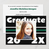 School kleuren foto Afstuderen uitnodiging (Voorkant / Achterkant)