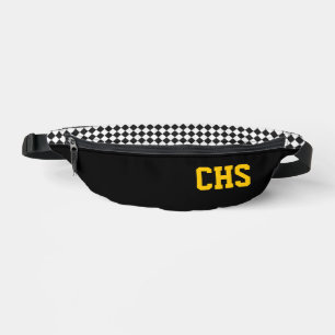 School Kleuren INITIALEN Checkerboard Team Fun Heuptasje