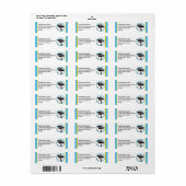 School Kleuren Lt Blauw en Goud Afstuderen Etiket (Full Sheet)