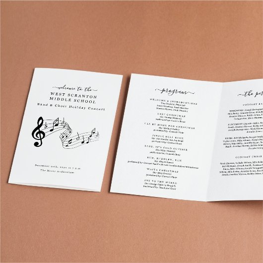 School Koor- of Bandconcertprogramma Flyer