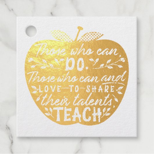 School leraar dank je | Apple Teaching Quote Bedankjes Labels (Voorkant)
