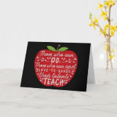 School leraar dank je | Apple Teaching Quote Kaart (Gele Bloem)