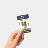 School Leraar ID Badge Sjabloon met Barcode Blauw (Handheld)