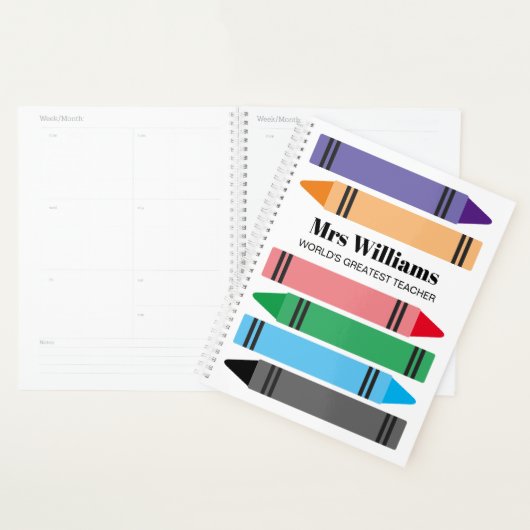 School leraar planner met kleurrijke krijt ontwerp (Display)