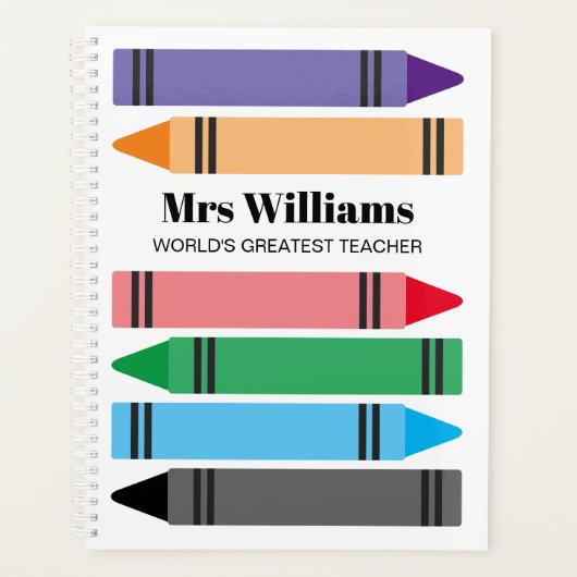 School leraar planner met kleurrijke krijt ontwerp (Voorkant)