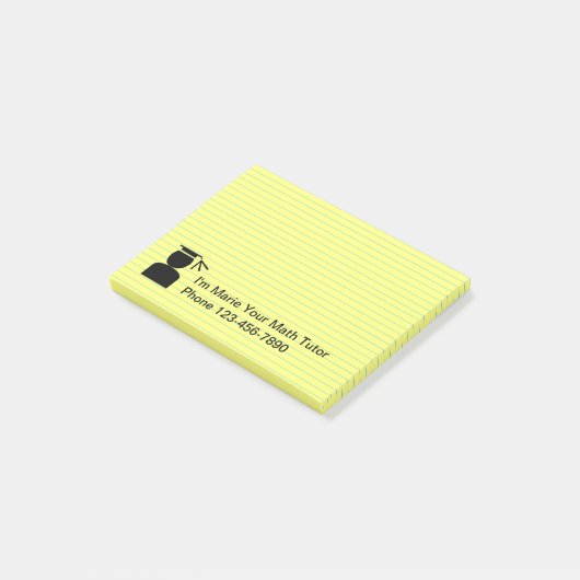 School Leraar Wiskunde Tutor Thema Post-it® Notes (Schuin)