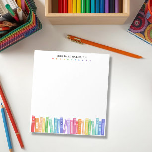 School Leraren Regenboog Kleur Boeken Aangepast Notitieblok